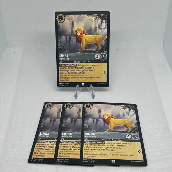 Disney Lorcana Inklands Simba Rightful King 193/204 Playset of 4 - Picture 1 of 3
